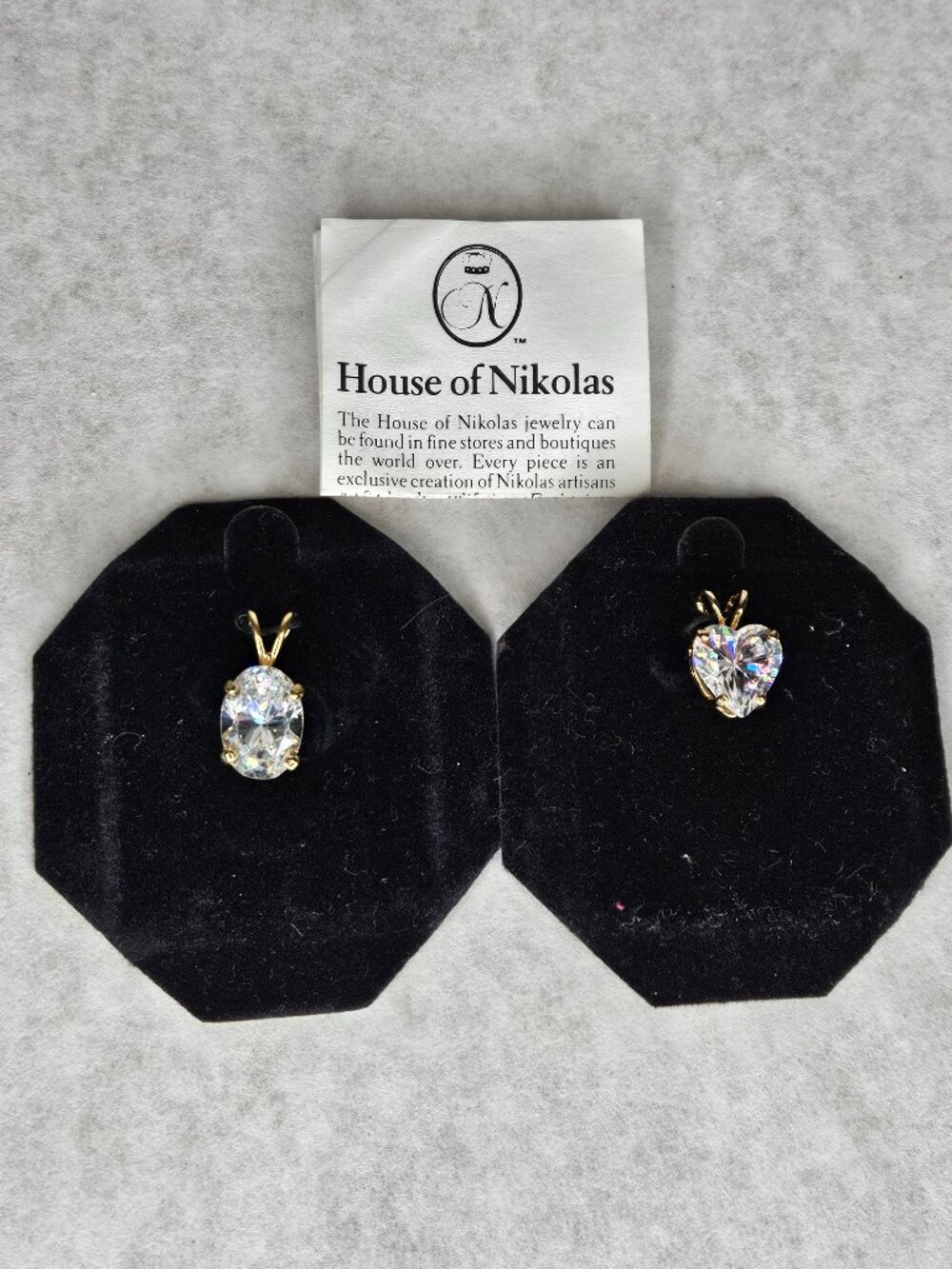 House of Nikolas Heart and Oval Shaped CZ Cubic Zirconia Pendant Charms